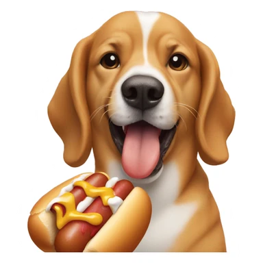 A dog eat hot dog sticker