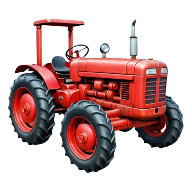 červeny traktor sticker