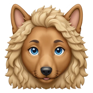German Shepherd with Curly Long hair girl and light Skin and Blue eyes  sticker