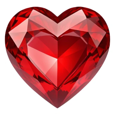 Deep-red crystal heart  sticker