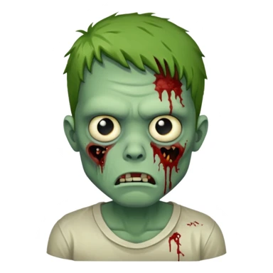 a super cute zombie green with shirt, look sad but not danger

 sticker
