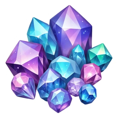  Random Scenic Aesthetic Nebula-Crystals Stones Minerals Clusters Stones sticker