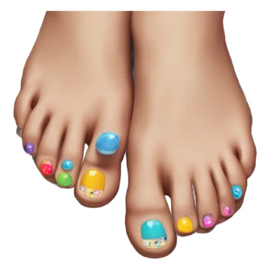 Toes with acrylic nails  sticker