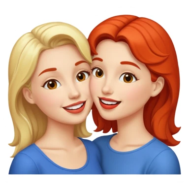 Women kissing sticker