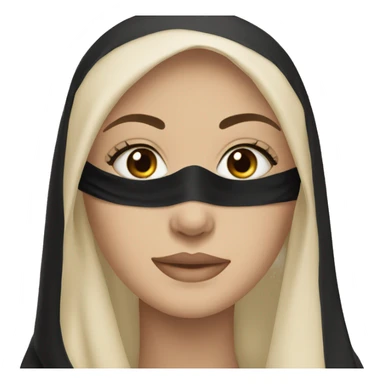 A girl with brown eyes in a black niqab sticker