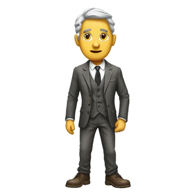 man wearing old tattered suit and shoes sticker