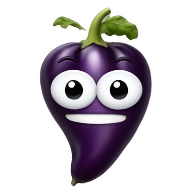 smiley mangeant une aubergine sticker