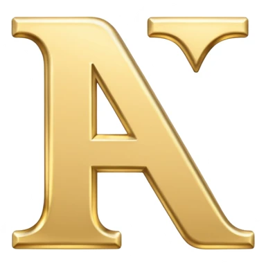 letter N in light gold sticker