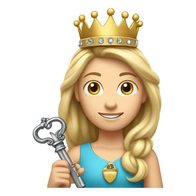 Caucasian Heidi with key and crown sticker