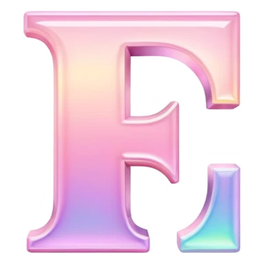 Iridescent pastel pink Font setting icon with letter sticker
