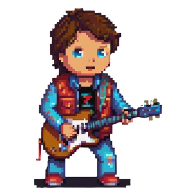 Marty McFly playing guitar sticker