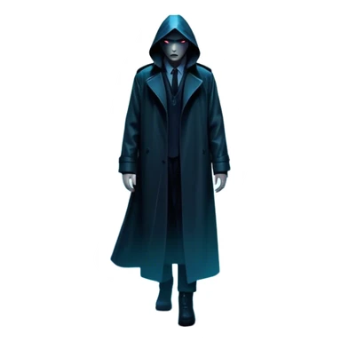 Movie Poster: A tense, gripping design with dramatic lighting. Include a mysterious figure in a dark coat standing in a rain-soaked alley, with glowing neon signs in the background. Shadows loom, and ominous shapes emerge from the mist. Suspenseful and cinematic atmosphere. Transparent background. sticker