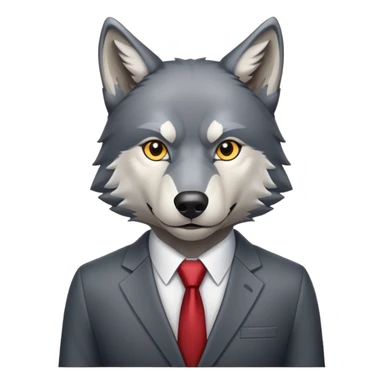 professional wolf wearing a business suit sticker