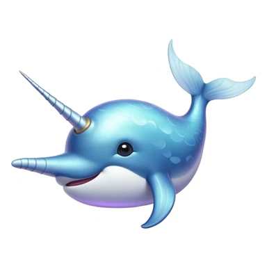 Cinematic Noble Narwhal Portrait Emoji, Poised and regal, with a sleek, iridescent body and a distinctive spiraled tusk, deep-set soulful eyes reminiscent of the ocean depths, Simplified yet sharp and sophisticated features, highly detailed, glowing with a soft, mystical glow, high shine, intelligent and enigmatic, stylized with an air of mythical allure, focused and graceful, soft glowing outline, capturing the essence of a watchful and confident sea unicorn that feels as though it could step out of the screen with effortless authority! sticker