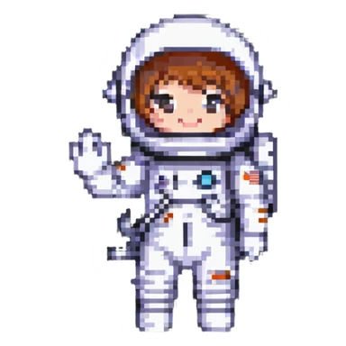 chibi astronaut waving sticker