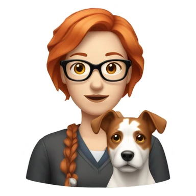 Redhead glasses dog pale women sticker
