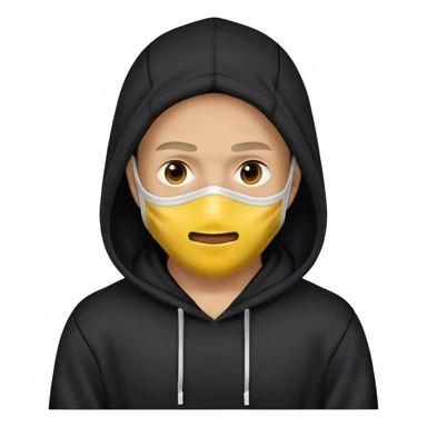 man with full face mask and black hoodie sticker