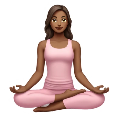 brunette yoga girl light pink clothes n sticker