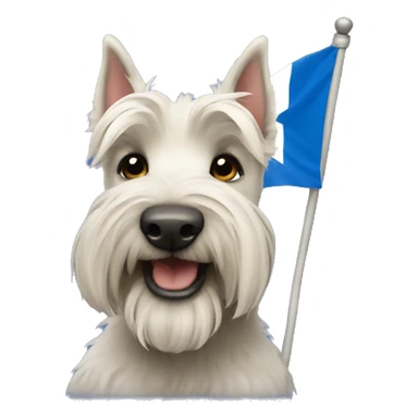 Scottish terrier dog with scottish flag sticker