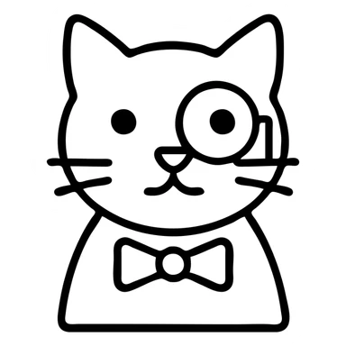 A distinguished cat wearing a monocle, elegant, fancy feline sticker