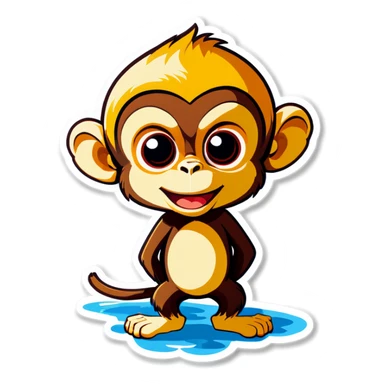 Blonde monkey in the beach sticker