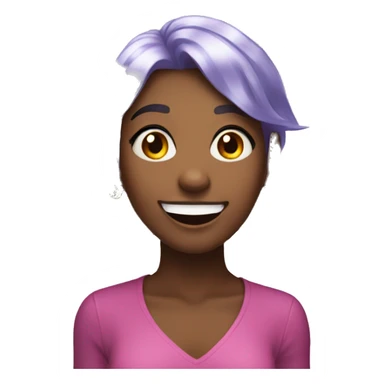 one girl with crystal hair, she is feeling happy and elated and excited, make her hair shiny with prisms and angles and edges sticker