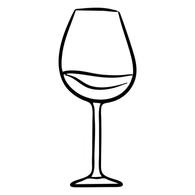 A wine glass, hand drawn style sticker