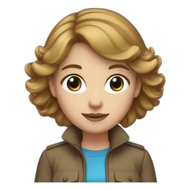 middle haired women light brown hair with light brown cap and blue eyes  sticker