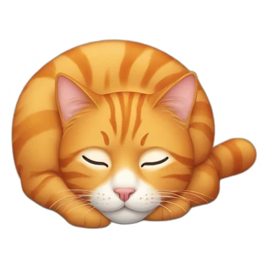 orange tabby cat with smiley, squinty eyes, sleeping sticker