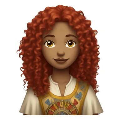 Red curly girl with tarot sticker