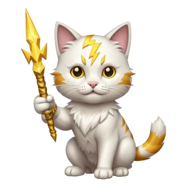 cat zeus holding lightning sticker