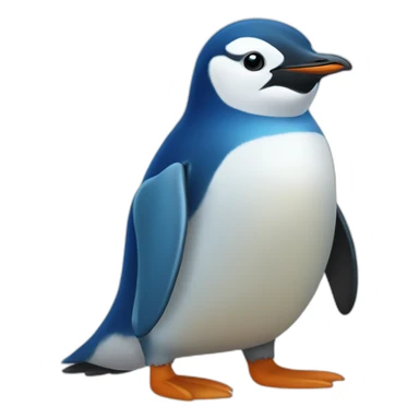 kawaï blue penguin sticker