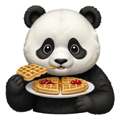 panda eating waffles sticker