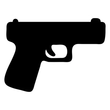 Minimalist Glock logo, black and white, clean lines sticker