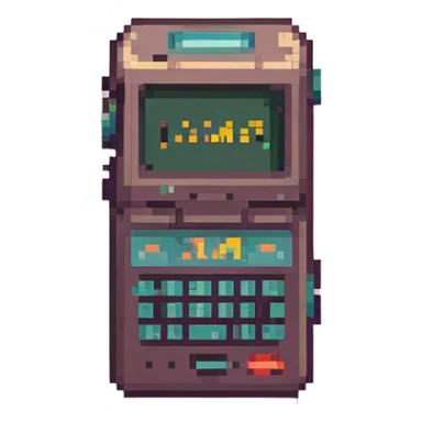 Pixel art emoji, retro pager device, with text reading "3AM aler" sticker