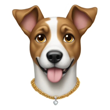 Dog wearing necklace sticker
