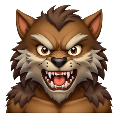 Create an emoji of Werewolf half bodied sticker