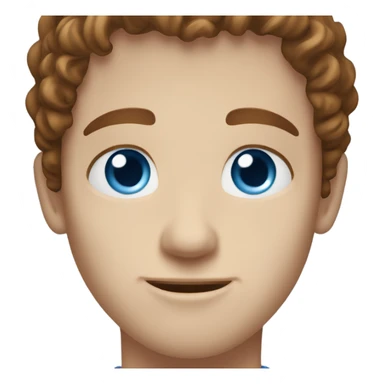 Thin white face, freckles, blue eyes, brown hair wavy, long hair  sticker