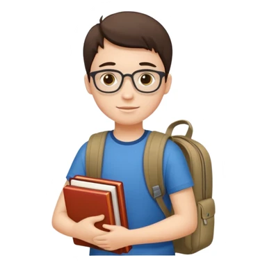 Student carrying backpack and books sticker