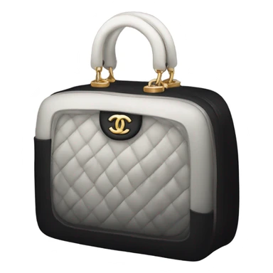 Black Chanel vanity bag without handle sticker