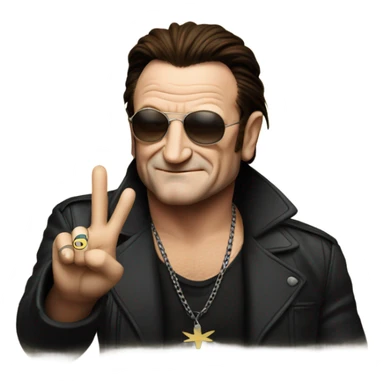 Bono doing peace sign sticker