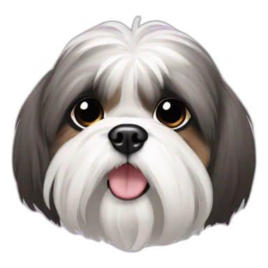 Shih Tzu dog blackish mouth hair and with a collar saying Macchi sticker