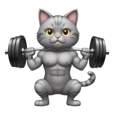 Cat lifting weights  sticker