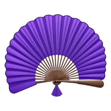 purple had fan with pleats sticker