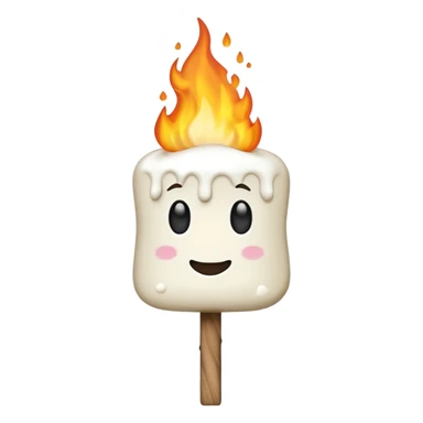 melting Marshmallow on stick at the fire sticker