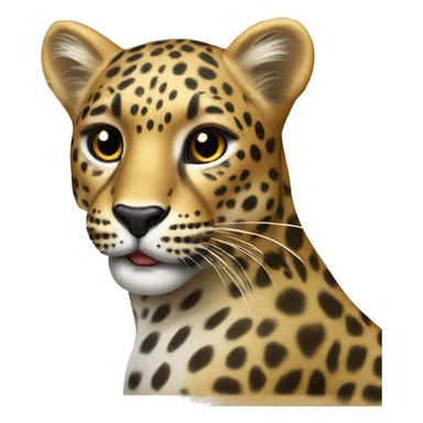 Leopard with a bow  sticker