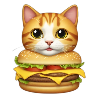 burger cat sticker