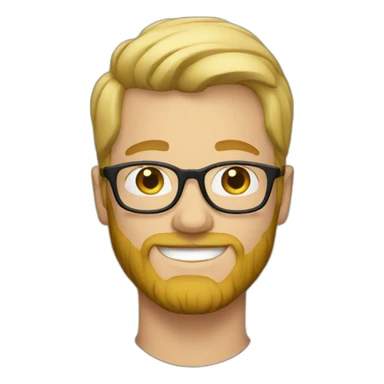 blonde guy with glasses and beard sticker