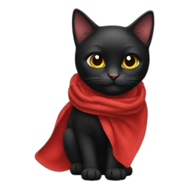 black cat with red handkerchief sticker