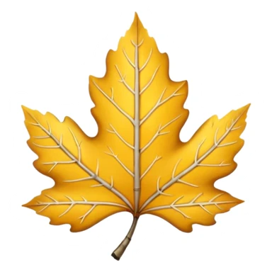 yellow round birch leaf  sticker